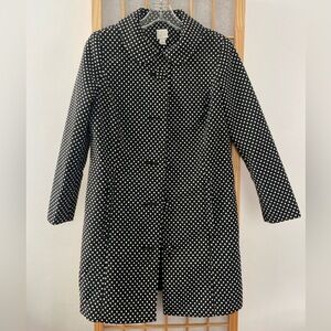 LC Lauren Conrad Black and White Polka Dot Pea Coat